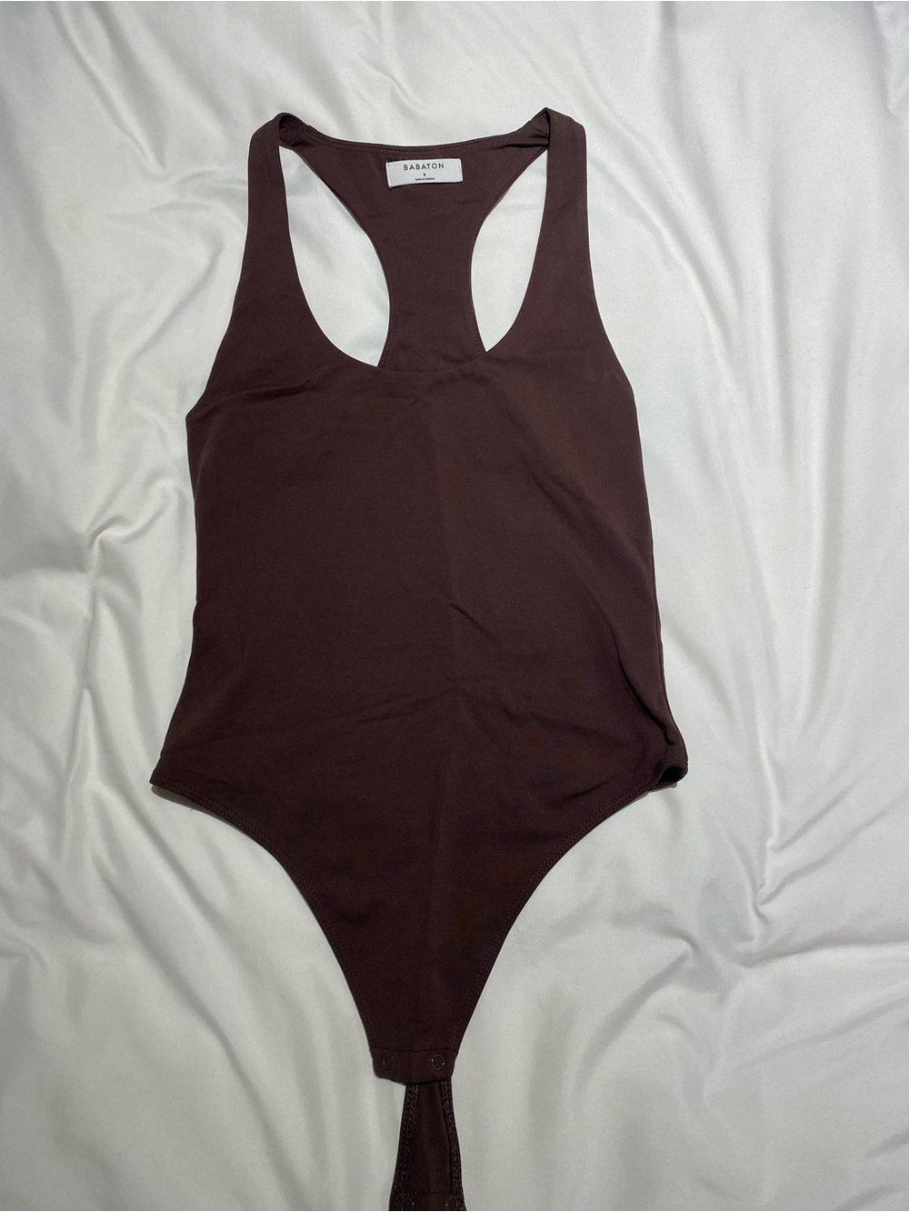 Babaton Dark Brown Racerback Bodysuit